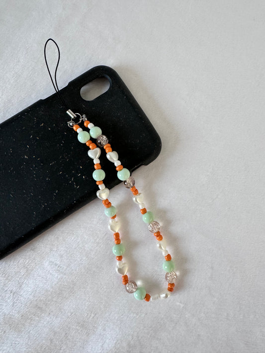 Sweet Peach Pearl Phone Charm 🍑🤍✨